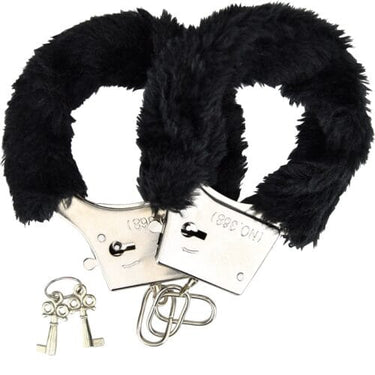 Loving Joy Furry Handcuffs Black Wrist Cuffs Loving Joy (1on1)